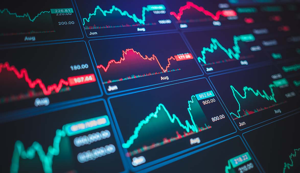 Image of the stock market going up and down