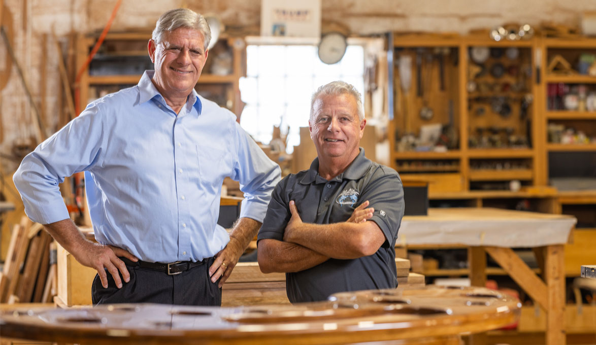 Tom Ackel the CEO of BlueWater Chairs and SouthState Bank Relationship Manager Don Putman