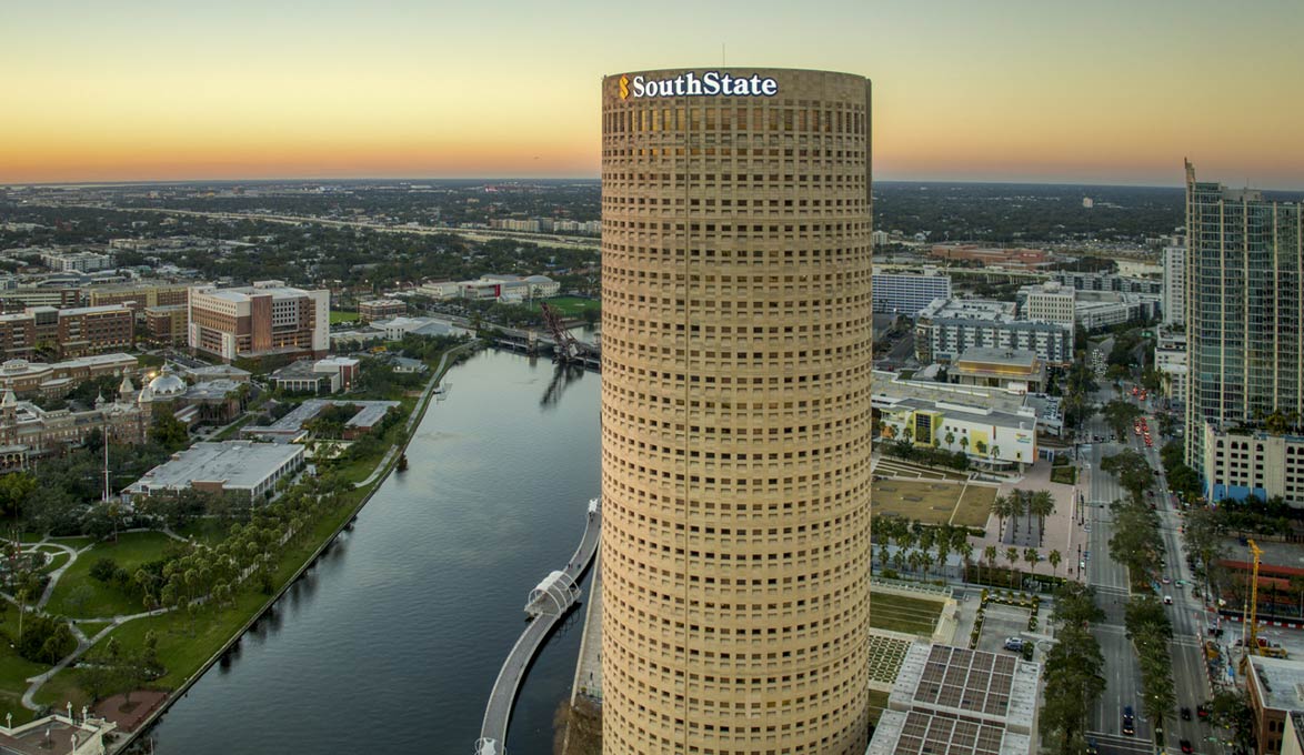 Tampa Rivergate Tower Against Tampa Skyline