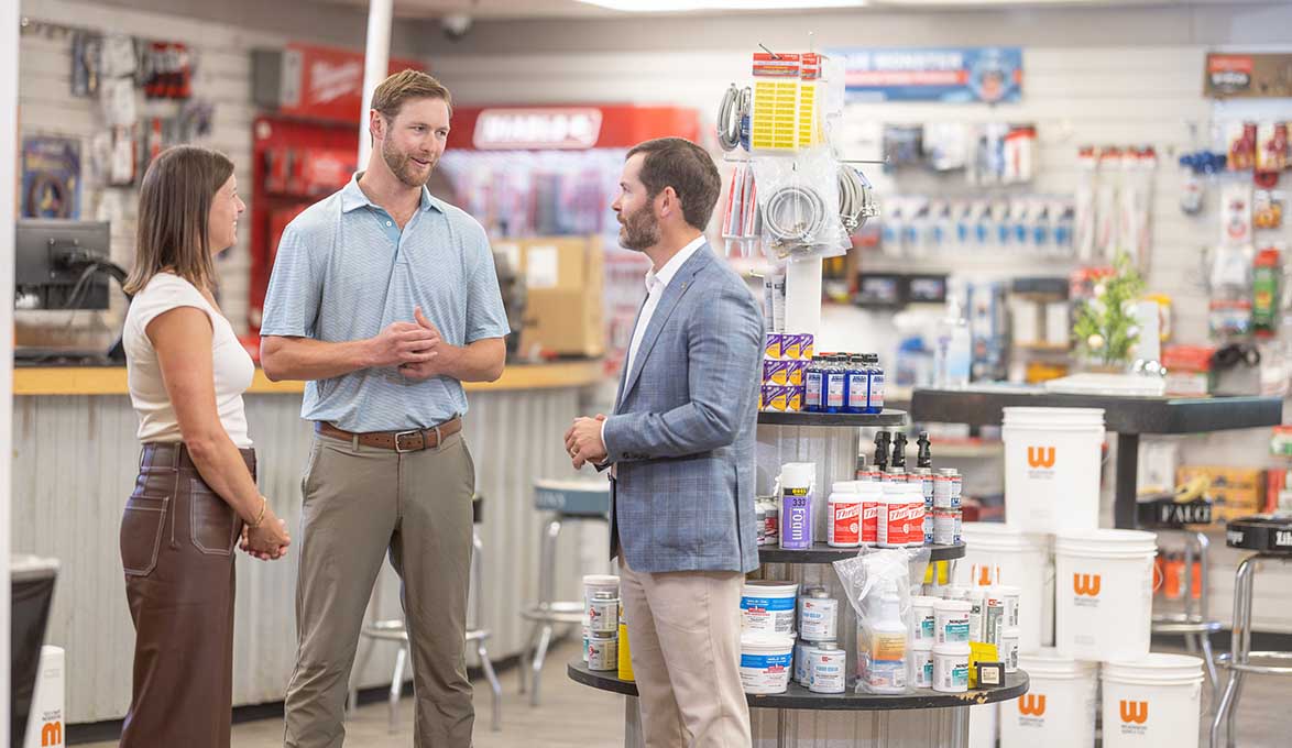 Wilkinson Supply business owners in Raleigh showroom