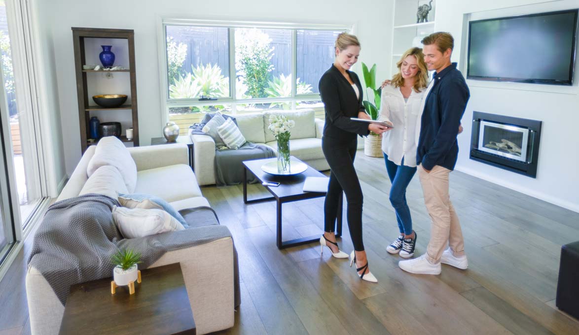first time homebuyers at an open house