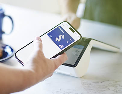southstate bank debit card in digital wallet on phone making contactless payment
