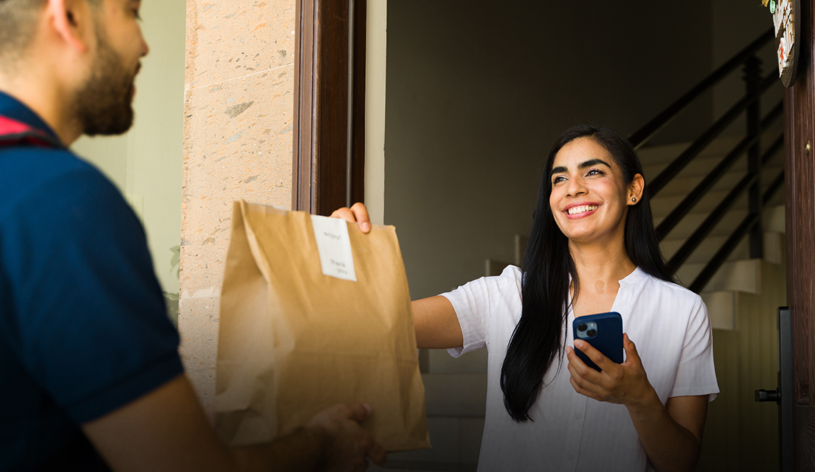 Person earning extra income with delivery side hustle