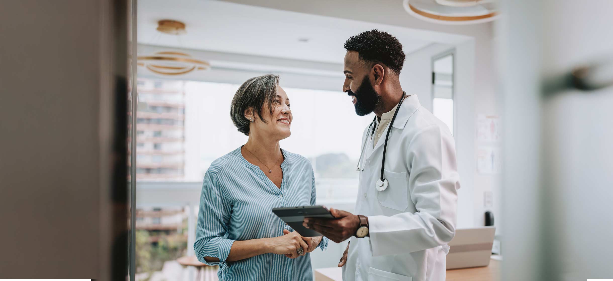 Physician talking with a patient