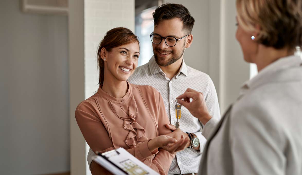couple buying their first home together