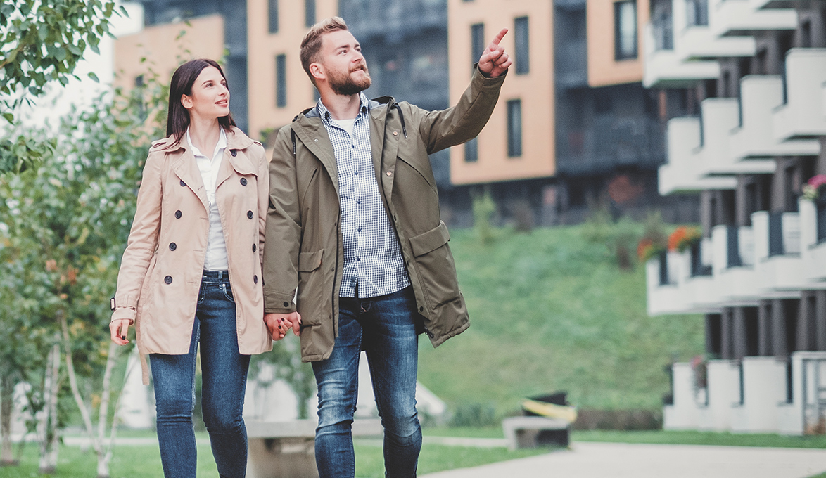 Couple looking for a new condo.