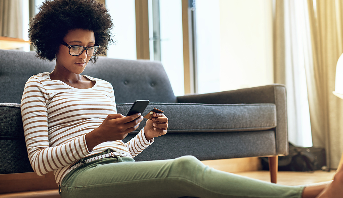 SouthState customer shopping online.
