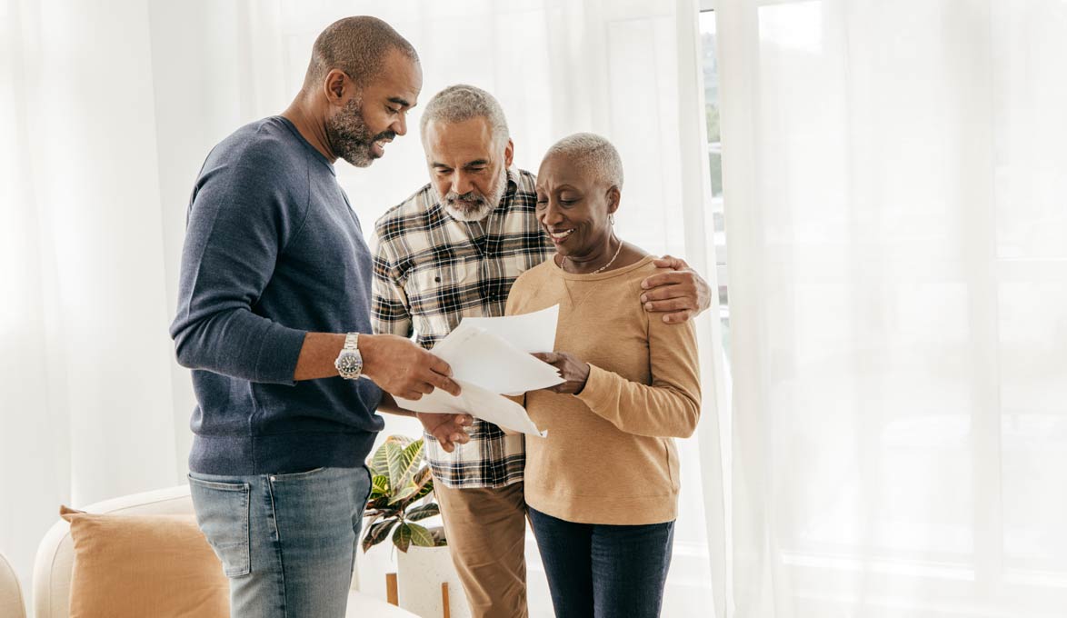 senior couple deciding whether to downsize their home