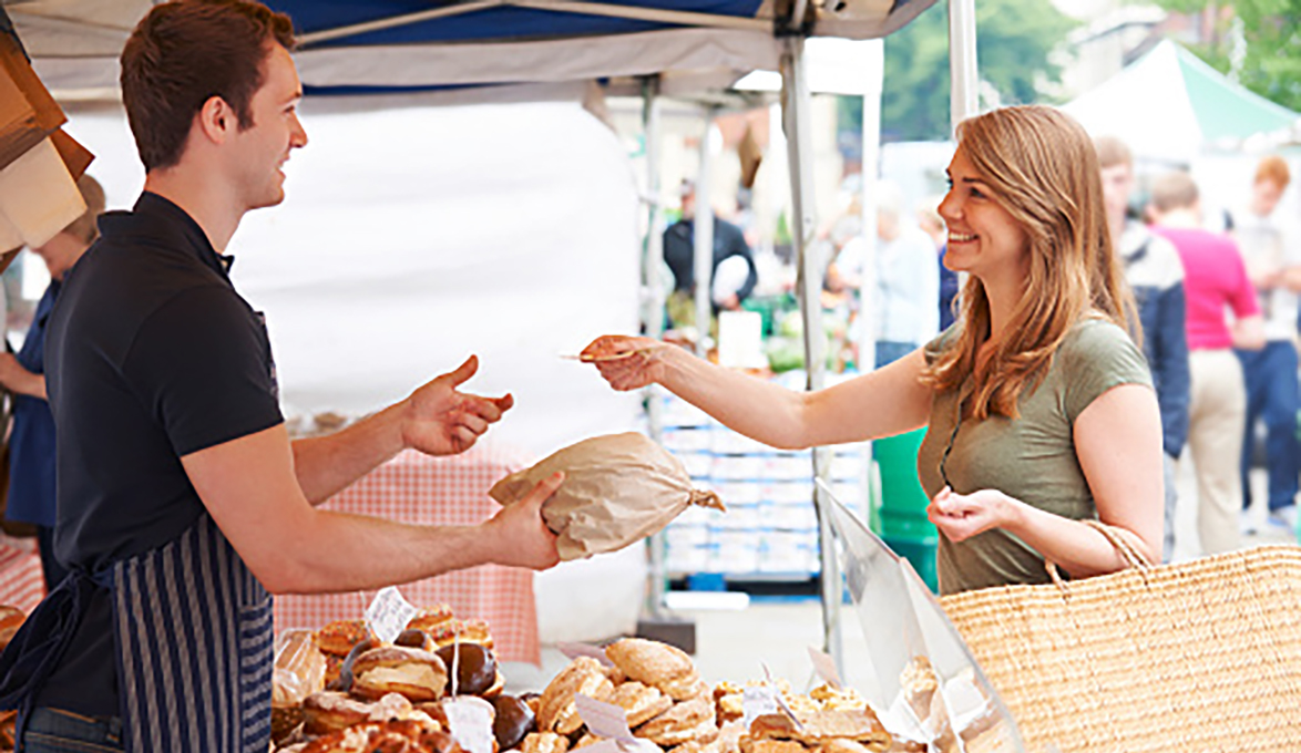 small business owner making sales