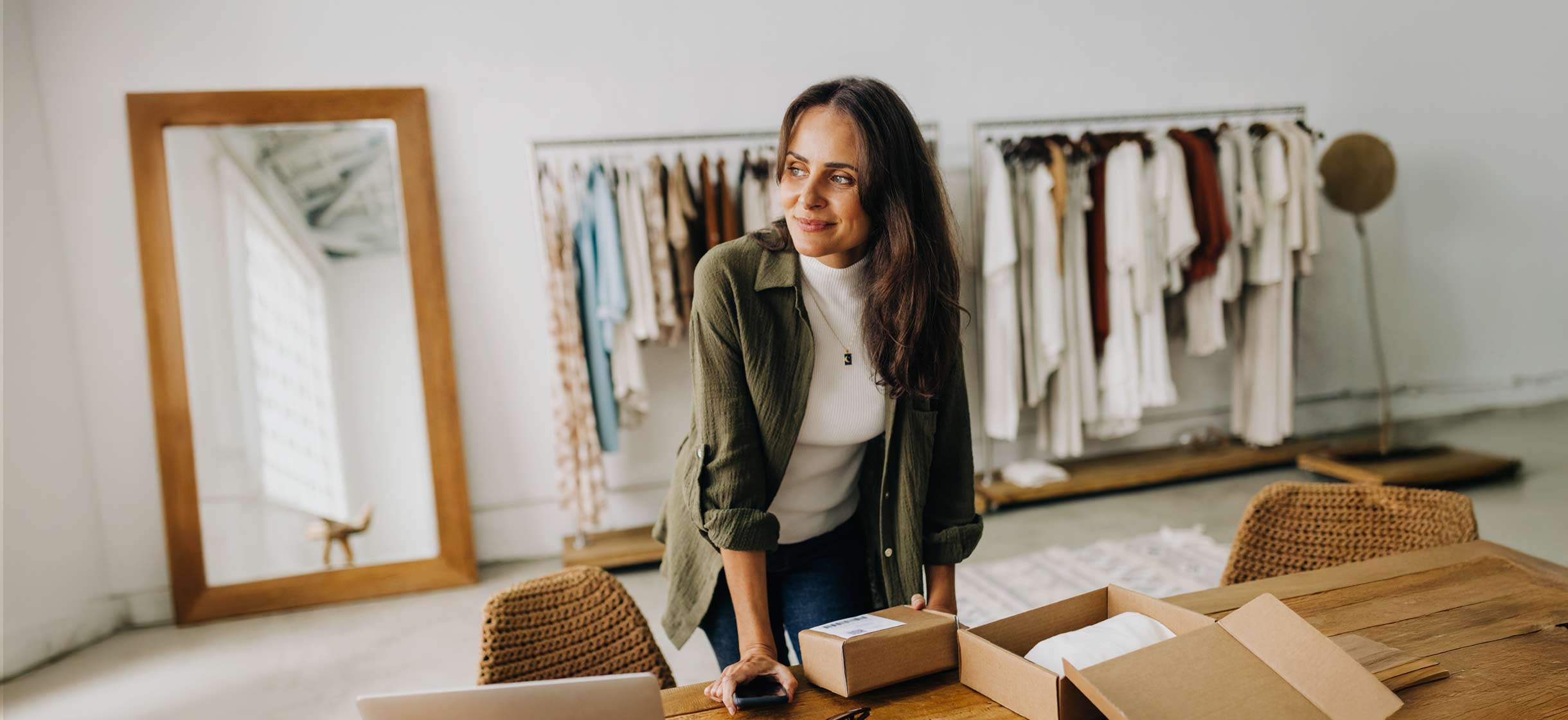 Small Business owner packing orders