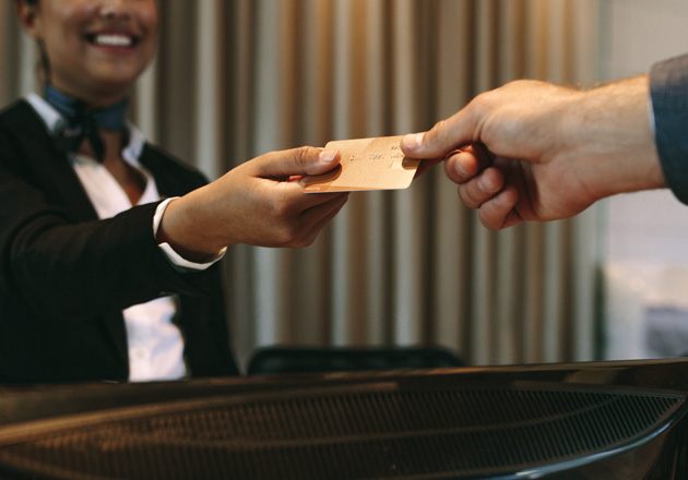 A customer using their card to make a payment