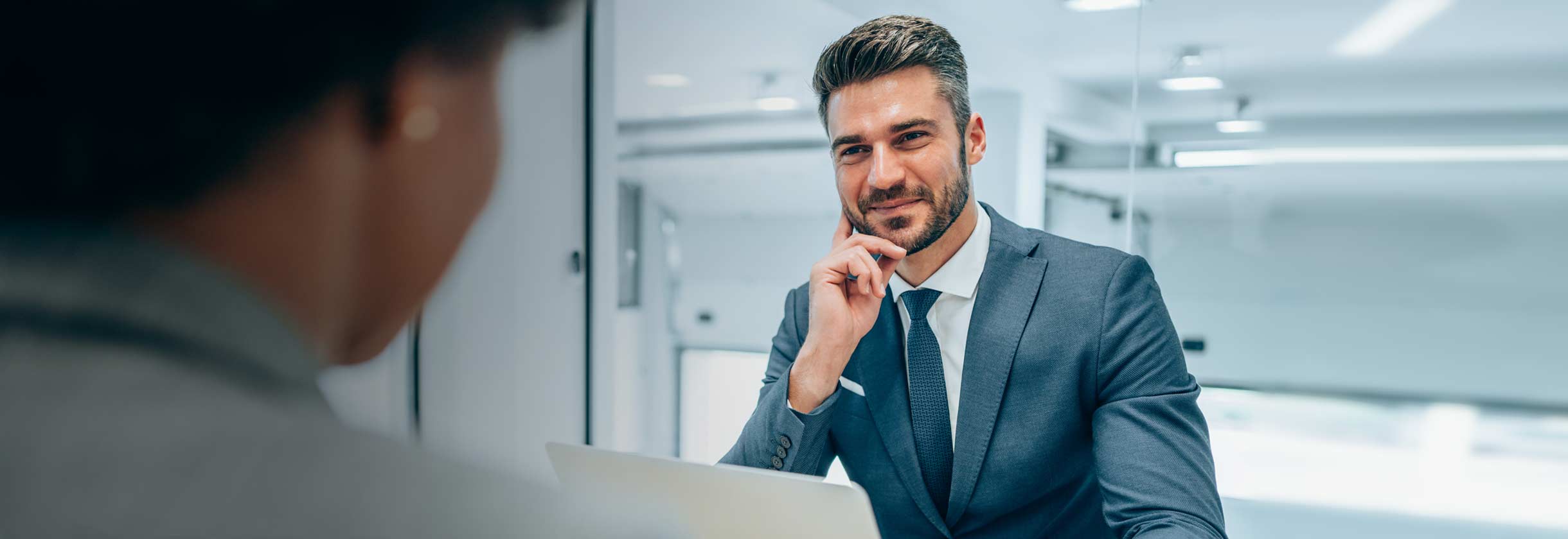 Specialty Banker talking to client