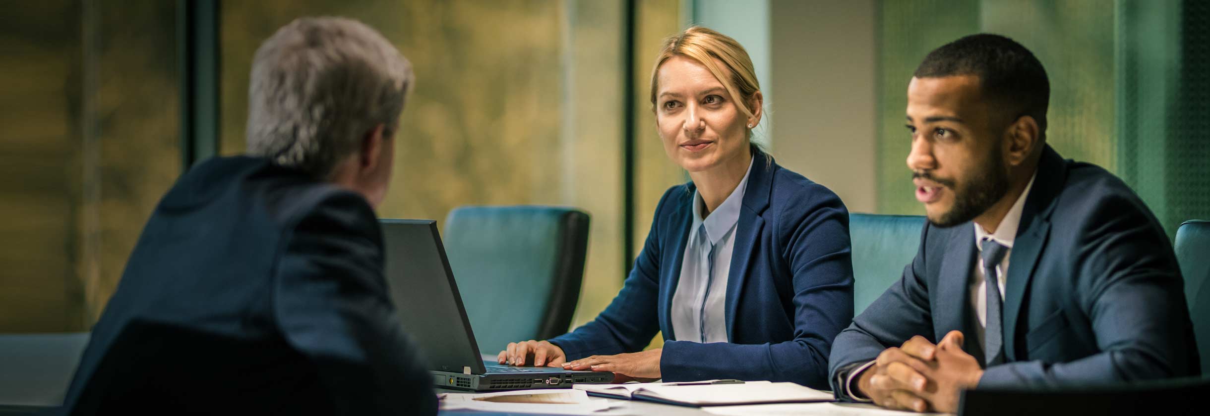 meeting with a banker to finance a Franchise location