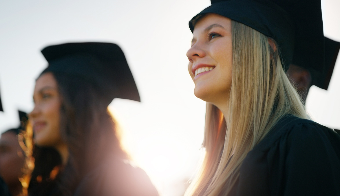 College student graduating from college