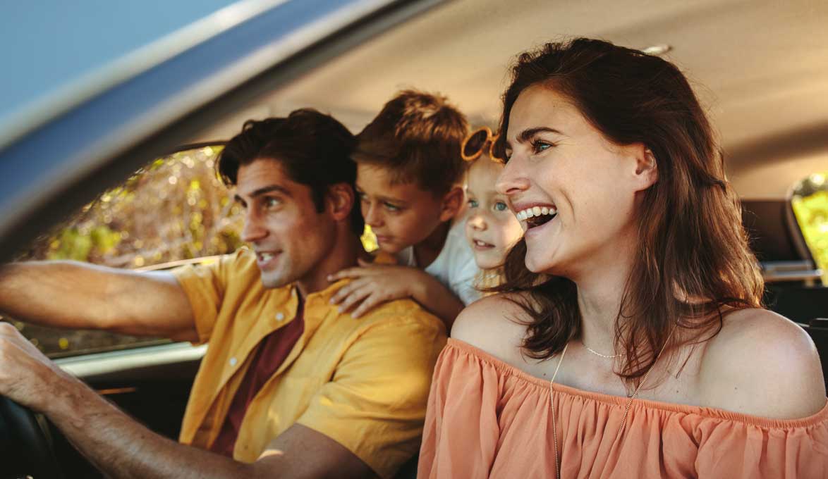 young family enjoying a summer vacation