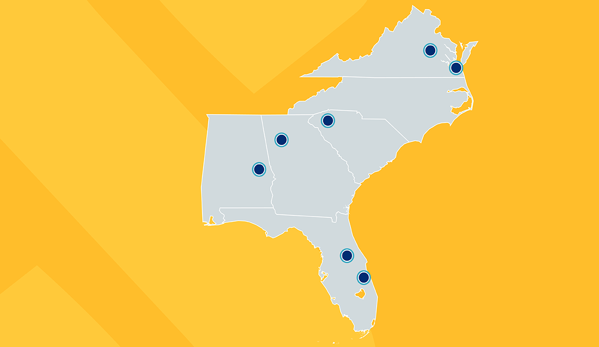SouthState Bank hires employees in Florida, Georgia, Virginia, Alabama, and South Carolina.