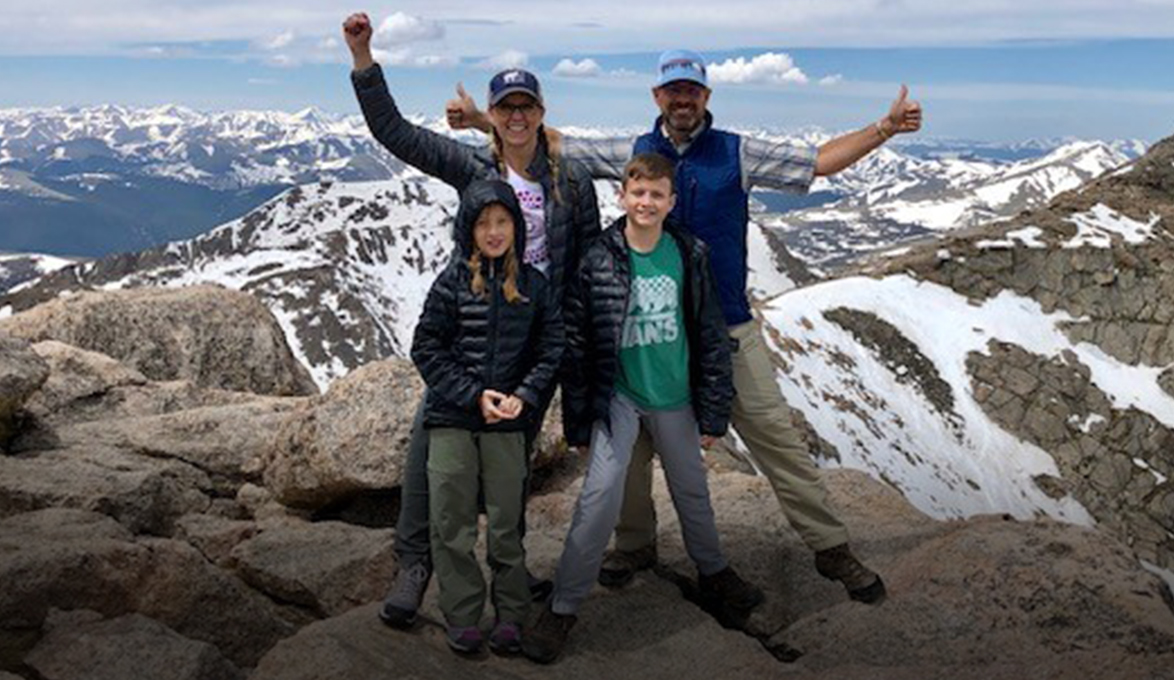 Gary Burden with his family on mount Kilimanjaro