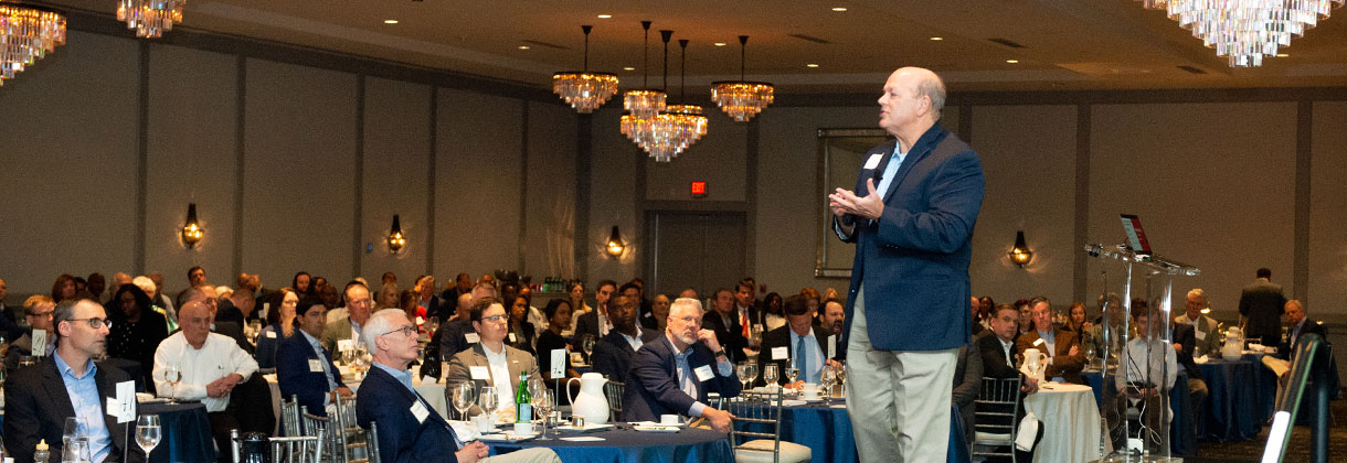 David Salyers, Founder of Spark a Revolution speaks at Atlanta Busines Leader Breakfast
