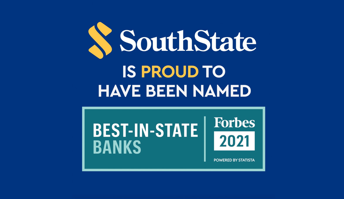 SouthState Named to Forbes’ “Best-in-State Banks” list in Florida, Georgia, South Carolina