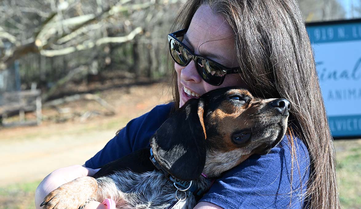 SouthState employee Joannie Starling with dog