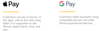 Google Pay and Apple Pay