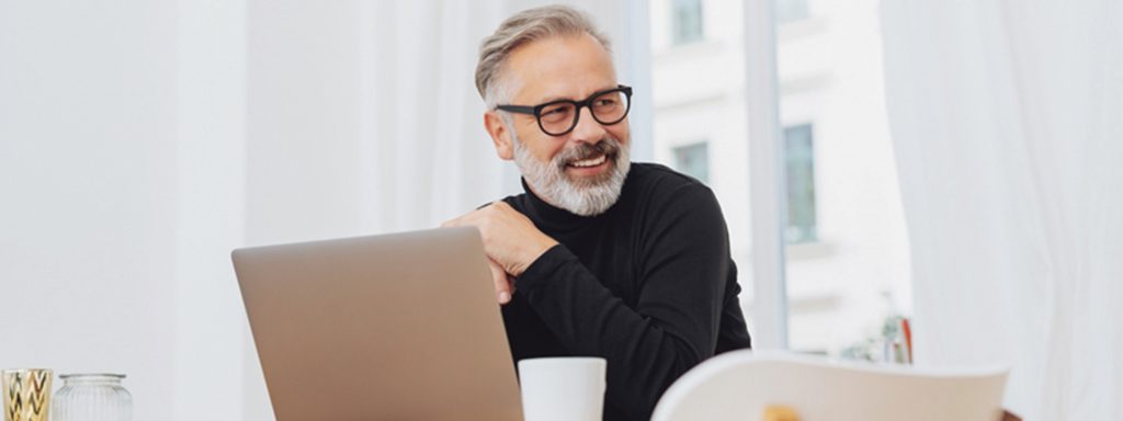 Man working while social security